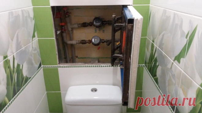 Перепланировка туалета с целью маскировки труб В целом ремонт мы произвели в три этапа