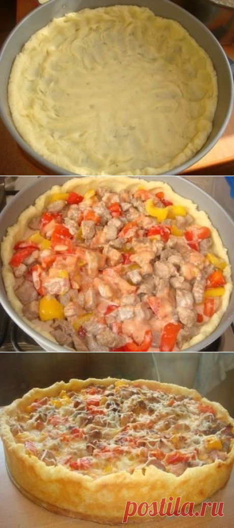 Как приготовить открытый мясной пирог - рецепт, ингредиенты и фотографии