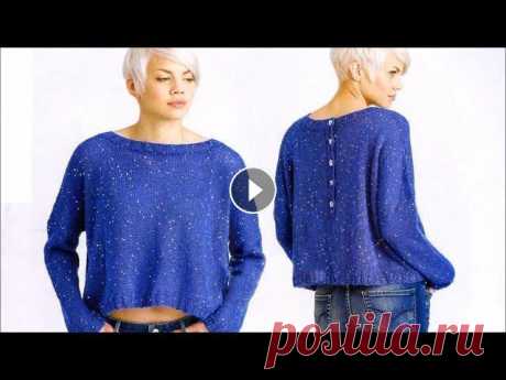 Короткий Пуловер Спицами - 2019 / Short Pullover Knitting Needles / Kurze Pullover Stricknadeln Короткий Пуловер Спицами. Short Pullover Knitting Needles....