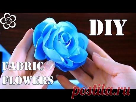 Роза из атласной ленты / DIY Fabric Flowers