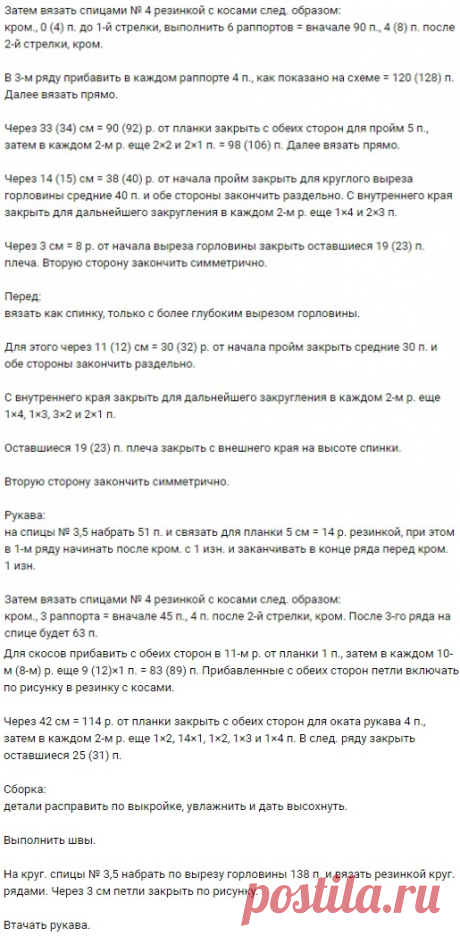 Пуловер спицами / Вязание