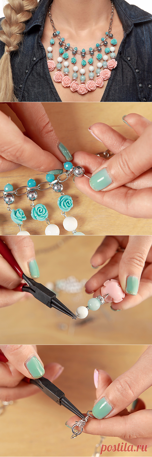 Колье в стиле Романтик, своими руками