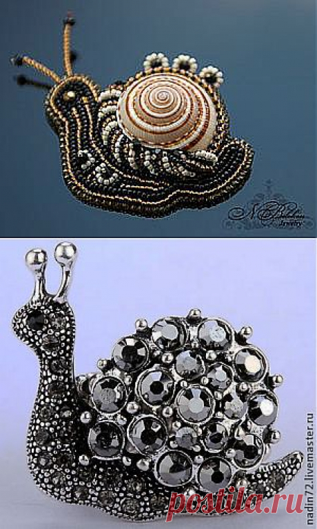 Мастер-класс: вышитая &quot;Брошь-улитка&quot; - Ярмарка Мастеров - ручная работа, handmade