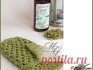 Варежка-мочалка из волокон крапивы - Ярмарка Мастеров - ручная работа, handmade