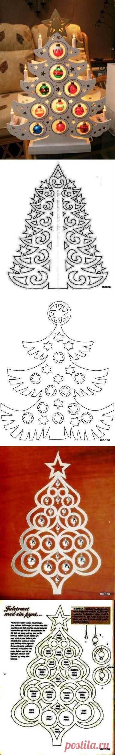 Ёлки новогодние. Киригами.