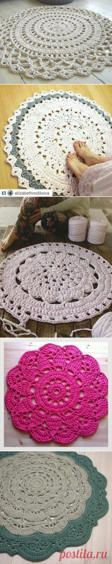 Триуотажная пряжа. Ковер | t-shirt rug | Crochet, Crotchet and Life hacks