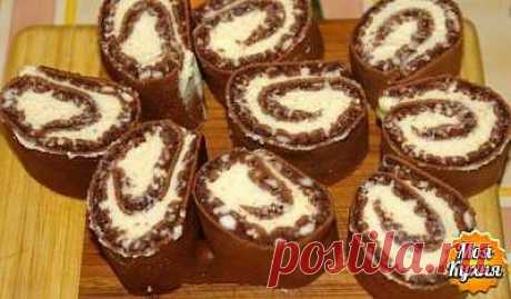 Шоколадные роллы к чаю. ☕➩➩➩...Показать Полностью.