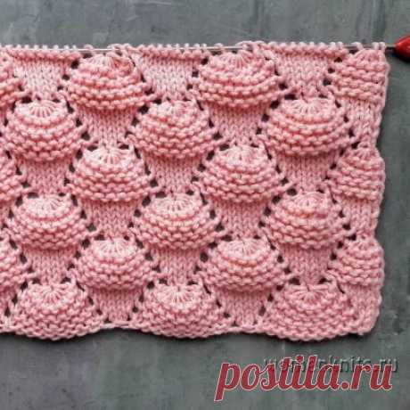 Узор «Мороженое» спицами
Схема: https://womanknits.ru/uzory-vyazaniya/spicami/uzor-morozhenoe-spicami
