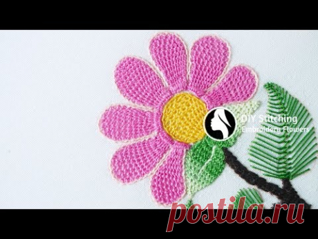 Hand Embroidery Flowers Stitch by Diy Stitching - 10