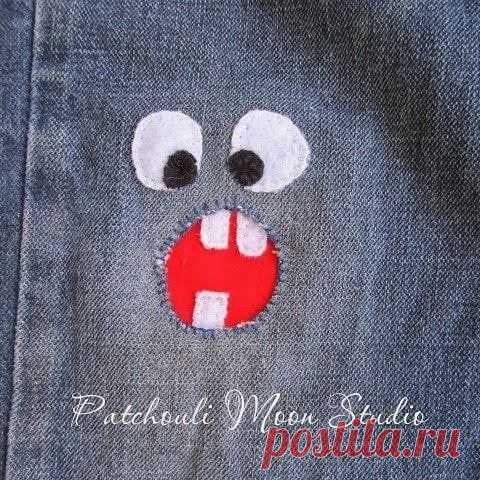 Идеи  заплаток на детских джинсах. Идеи