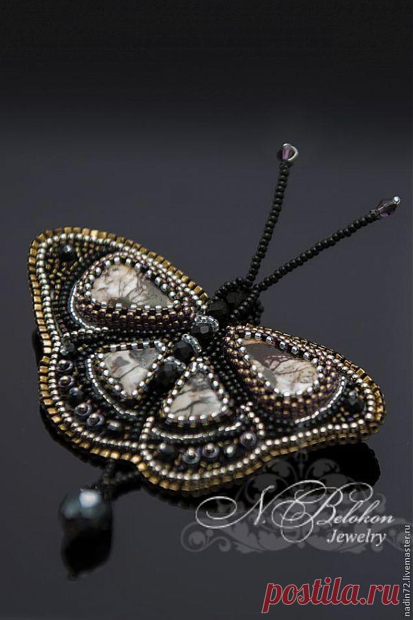 Мастер-класс: вышивка бисером "Брошь-бабочка экзотическая" - Ярмарка Мастеров - ручная работа, handmade