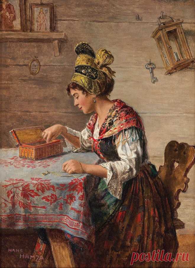 Hans Hamza (Austrian, 1879-1945) сын известного художника Johann Hamza (Austrian, 1850-1927)
