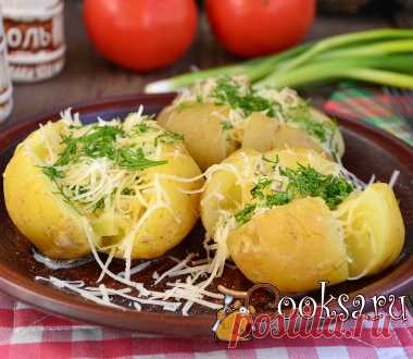 Молодой картофель с маслом и сыром в микроволновке фото рецепт приготовления