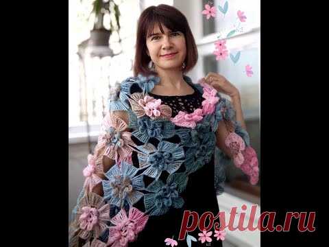 Красивая шаль крючком