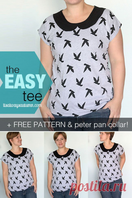 Выкройка футболки с круглым воротничком