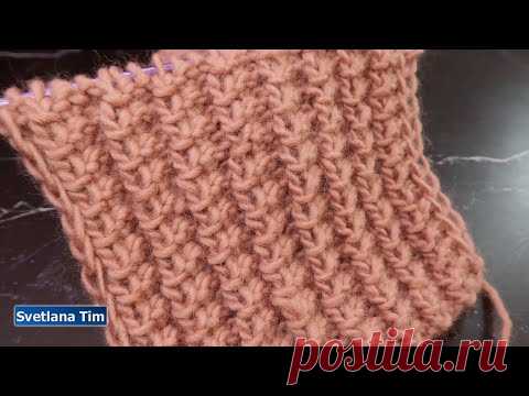 Простой Узор Спицами - раппорт узора 2 ряда / светлана тим вязание