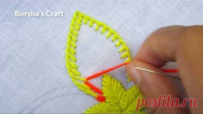 Hand Embroidery, Easy Flower Embroidery, Whipped spiderweb Stitch