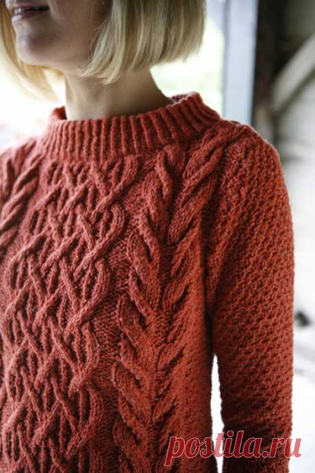 Битник лодка-образным вырезом пуловер: глубокий Knitty осенью 2010 года