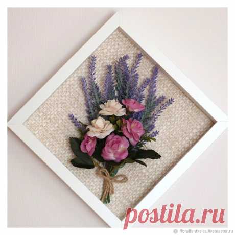 Цветочное панно в стиле прованс – купить в интернет-магазине на Ярмарке Мастеров с доставкой Цветочное панно в стиле прованс – купить или заказать в интернет-магазине на Ярмарке Мастеров | Цветочное панно довольно простое, но в этом и его&hellip;