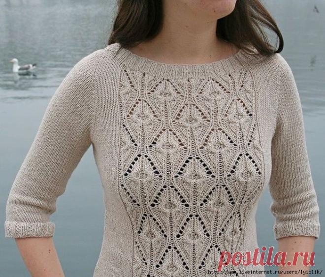 ВЯЗАНЫЙ СПИЦАМИ ПУЛОВЕР PAPILLON