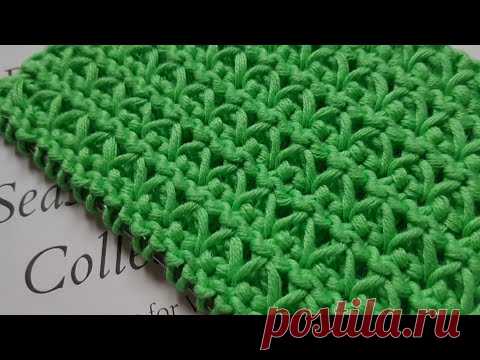 Вяжем объёмный фоновый узор спицами 👍 knitting pattern.