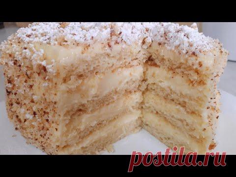 МОЛОЧНАЯ ДЕВОЧКА Торт СОЧНЫЙ БЕЗ ПРОПИТКИ! ЗА 20 МИНУТ ВСЁ СМЕШАЛ и ГОТОВО! А ВКУСНО как в ДЕТСТВЕ!