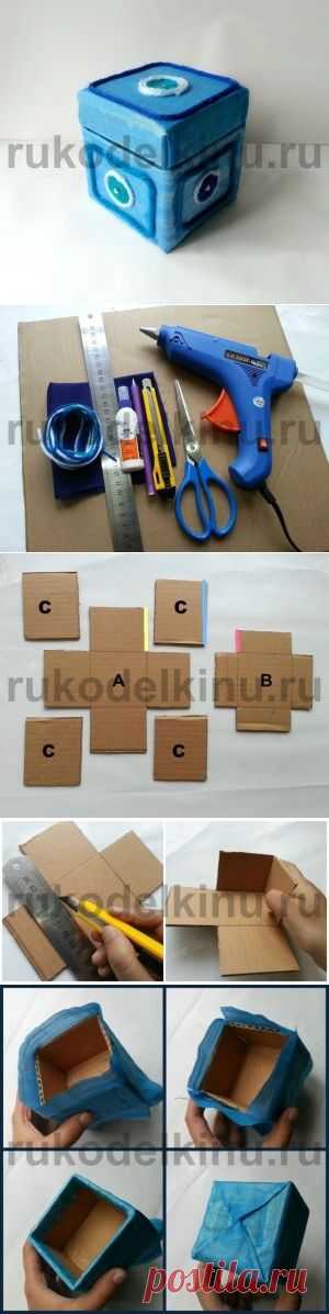 Квадратная шкатулка из картона. Подарок своими руками. Мастер-класс. |