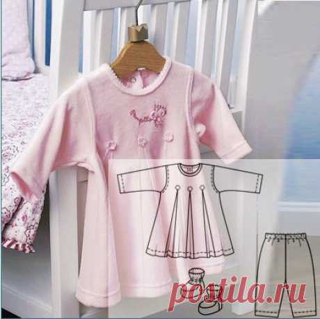 Платье, панталоны, пинетки 
Размеры 62-80

#мастер_класс
#выкройка
#швейные_идеи
#журналы
#швейная_копилка