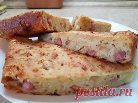Пирог с ветчиной и сыром идеально для завтрака