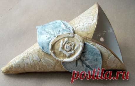 Ceramic Lace Wall Vase hand built pottery