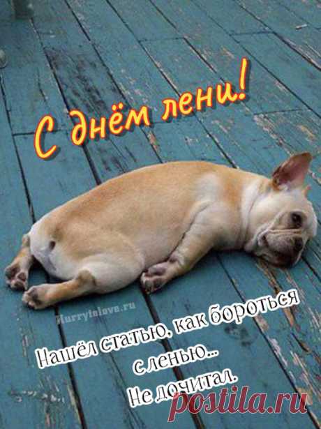 В день прекрасный, летний, знойный,
Поздравляем всех с днем лени!
Труд сегодня злой, убойный
Не поставит на колени!