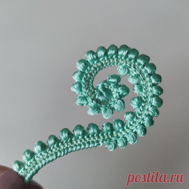 Вязальный марафон. Часть 6. Завиток с обвязкой пышными столбиками с двух сторон. | V.Smolyakova Art Lace | Яндекс Дзен