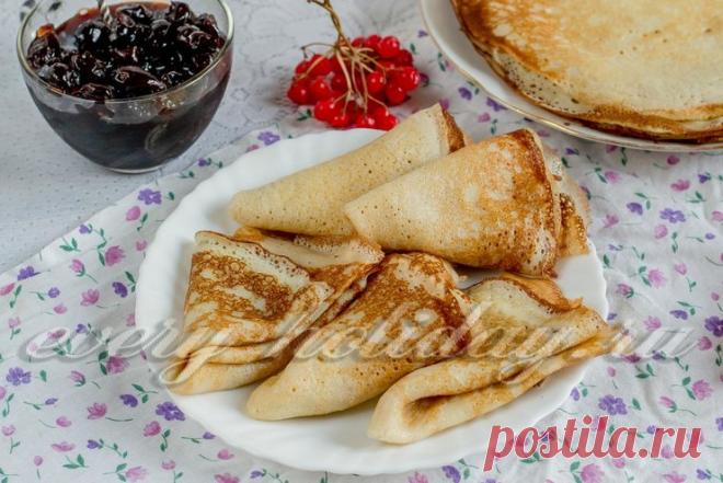 Блины на молоке с дрожжами сухими, рецепт тонкие с дырочками