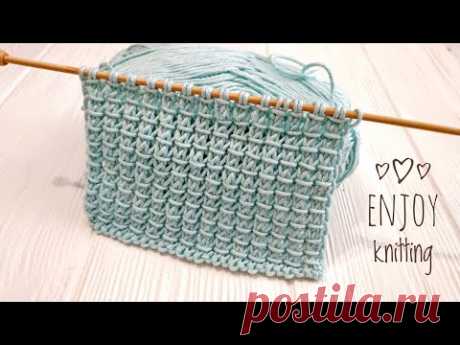 ПРОСТОЙ И КЛАССНЫЙ Узор спицами в 2 ряда! Красив с двух сторон💥💥💥/ How to knit cells stitch