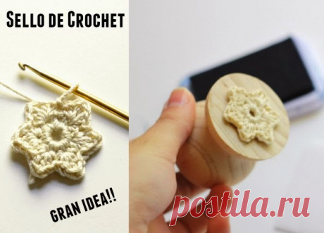 Sello para marcar con motivos de crochet - enrHedando