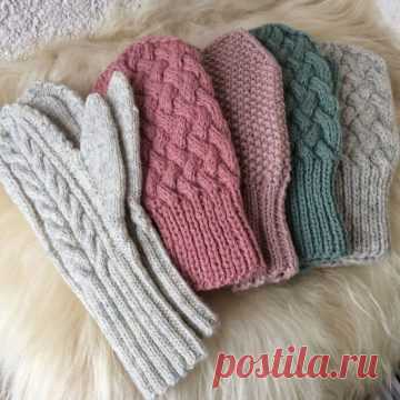 Варежки на двух спицах