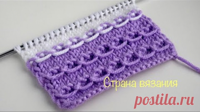 Узоры спицами. Горизонтальные дорожки с перетяжками. Knitting patterns. Horizontal paths.