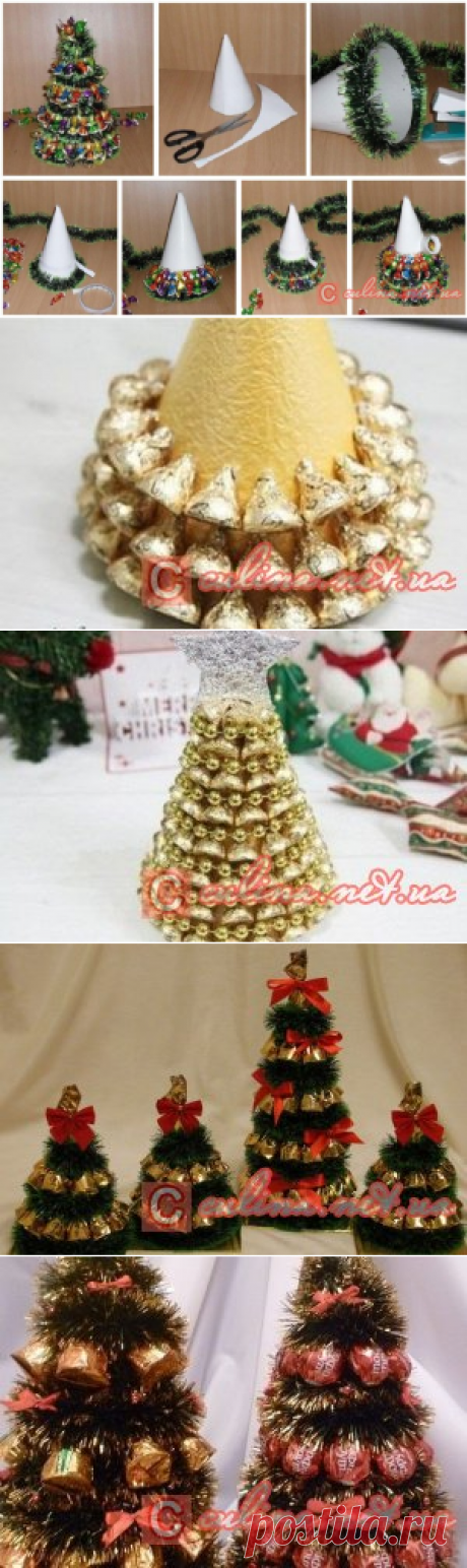 Конфетные елки на Новый год