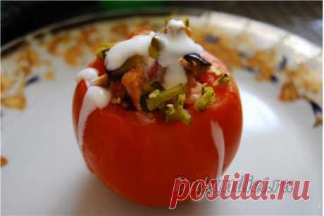 Помидоры, фаршированные баклажанами и мясом индейки