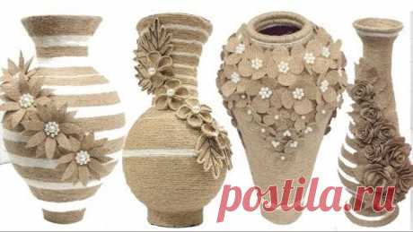 Best collection 5 jute flower vase | Home decorating ideas handmade