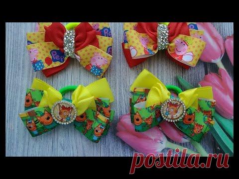 Бантики из репсовой ленты 2,5 см  / Beautiful Ribbon Bow / Bow tutorial / Kanzashi