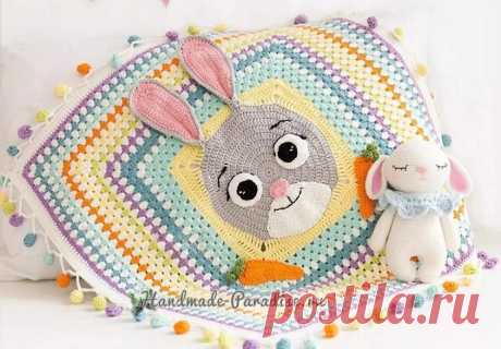 Детский плед с зайкой и морковками