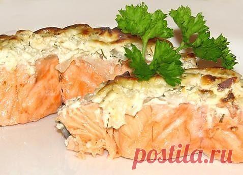 Рыбка под шубкой из омлета..