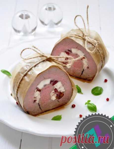 Запеченное мясо с брынзой и вялеными томатами| Кулинарный рецепт