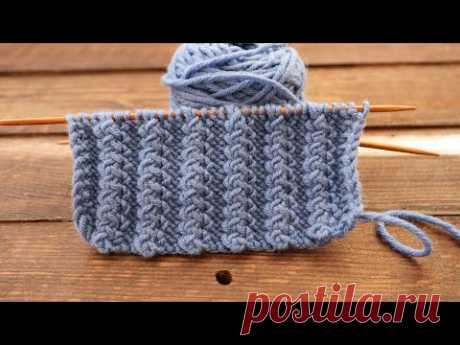 Супер рельефная резинка спицами ⛓ Super knited rib pattern