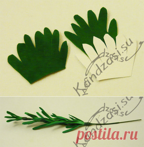 Мастер класс: как сделать веточку розмарина из фоамирана.