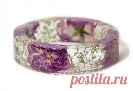 Изумительные браслеты из сухоцветов и эпоксидной смолы — Рукоделие