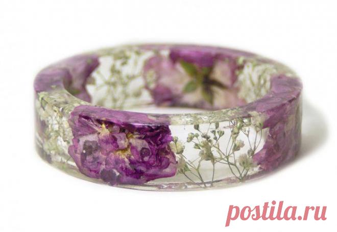 Изумительные браслеты из сухоцветов и эпоксидной смолы - Рукоделие