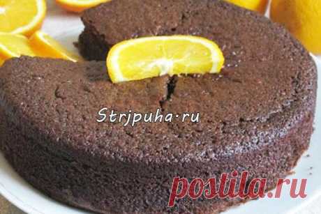 Постный шоколадный пирог на апельсиновом соке — Домашняя кулинария