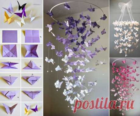 Wonderful DIY Pretty Butterfly Chandelier Mobile
